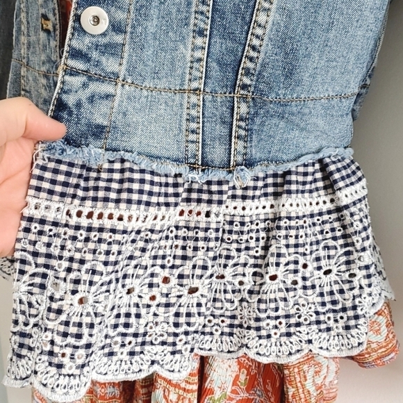 Anthropologie Pilcro Denim Jacket with Eyelet lace size xs - Picture 6 of 9